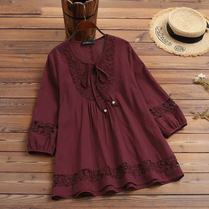 Damesblouse van kant met strik voor - Marena