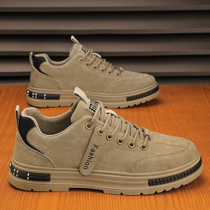 Heren sneaker met dikke zool van synthetisch suède - Francisco