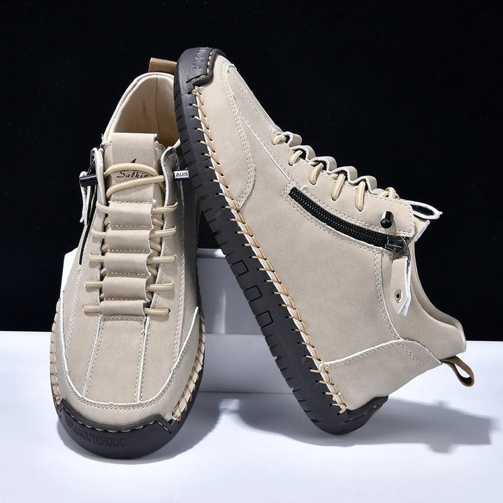 Kunstleren herentrainers met zijsluiting urban stijl - Aksel