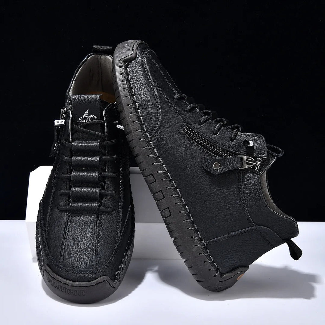 Kunstleren herentrainers met zijsluiting urban stijl - Aksel