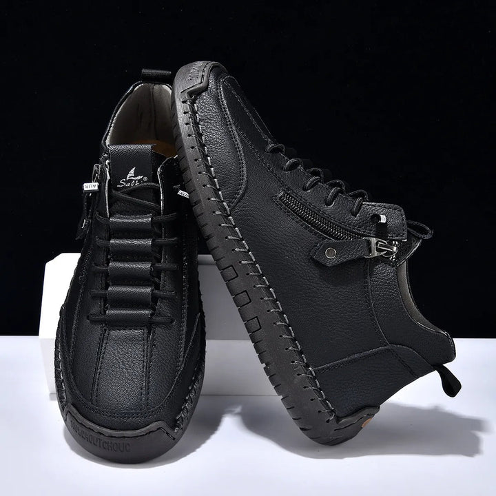 Kunstleren herentrainers met zijsluiting urban stijl - Aksel