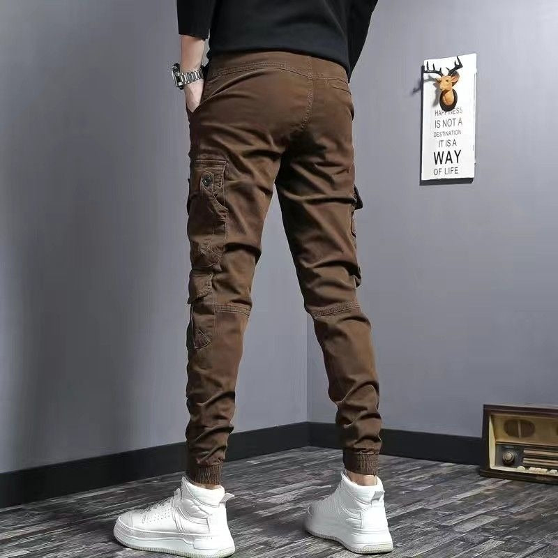 Cargo herenbroek katoen slim fit steekzakken - Marius