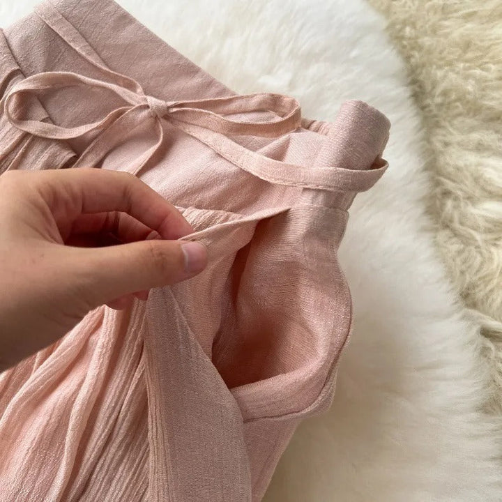 Soepel vallende linnen broek met hoge taille - Mireya