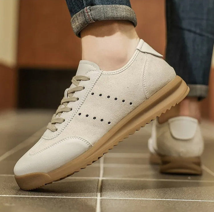 Herensneakers van suède en synthetisch leer met gekartelde zool - Cielo