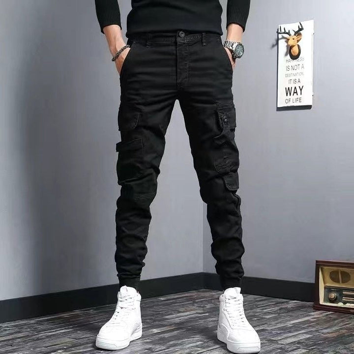 Cargo herenbroek katoen slim fit steekzakken - Marius