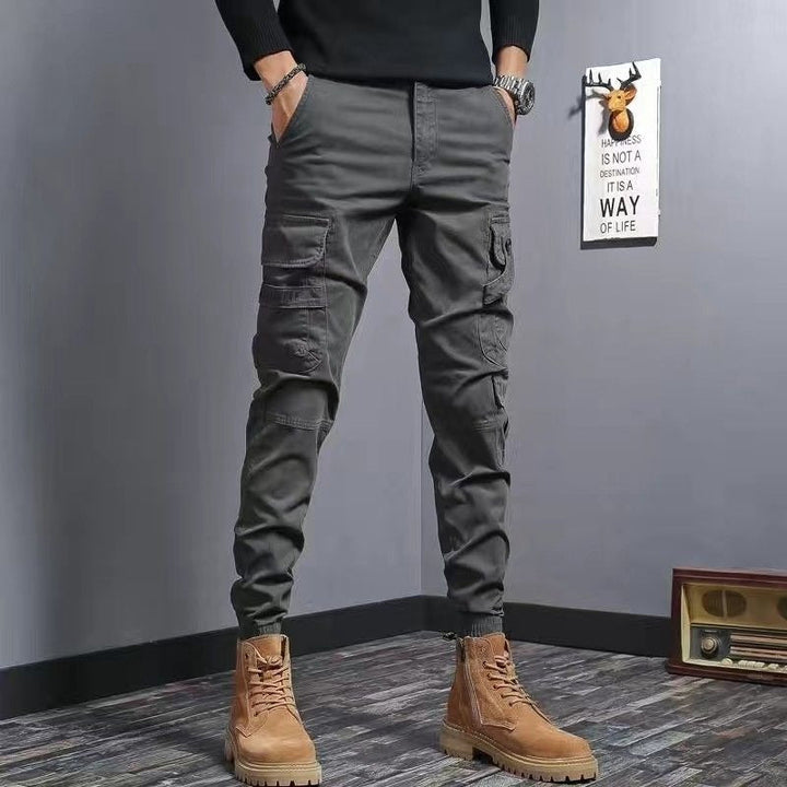 Cargo herenbroek katoen slim fit steekzakken - Marius