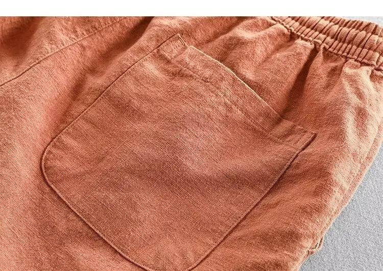 Linnen korte broek met trekkoord voor heren - Tobias