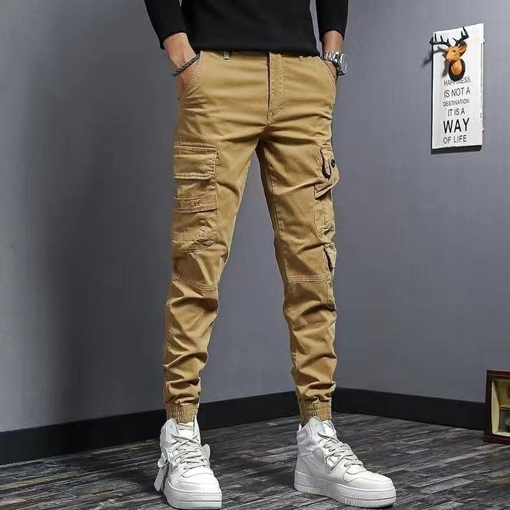 Cargo herenbroek katoen slim fit steekzakken - Marius