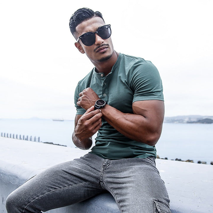 Heren-T-shirt met korte mouwen en ronde hals - Luis
