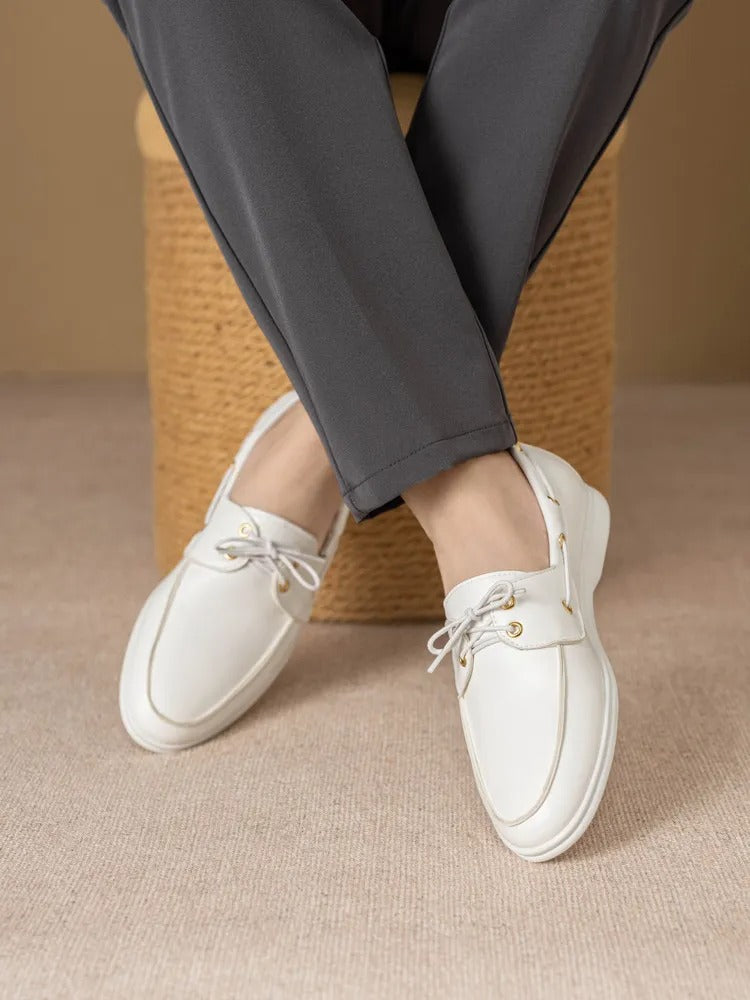 Herenmocassins van synthetisch leer met veterdetail - Carlos