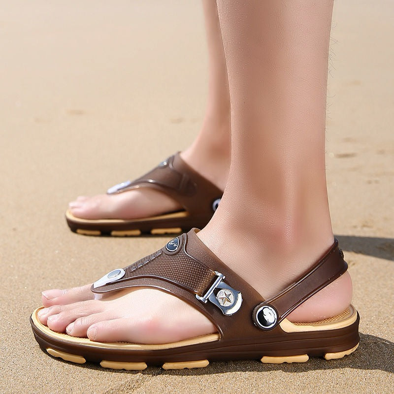Herensandalen lichtgewicht rubberen sandalen sportief ontwerp open teen strand - Nadir