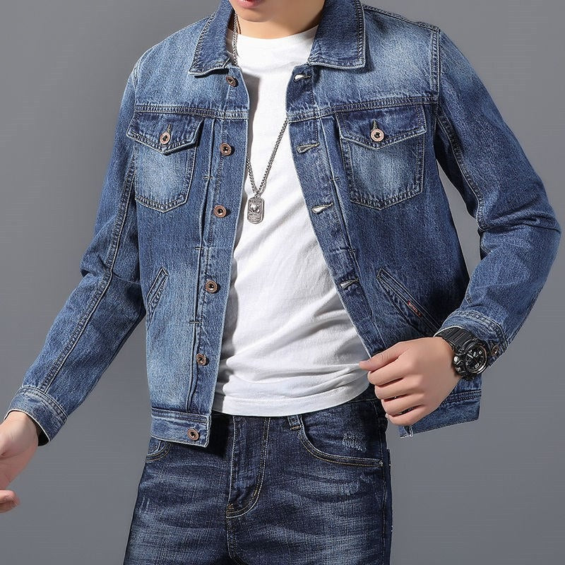 Klassiek denim herenjack met zakken aan de voorkant - Byron