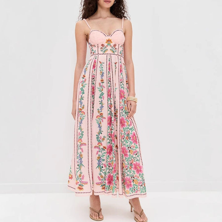 Lange romantische jurk met bloemenprint voor dames - Tatiana