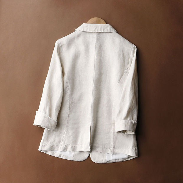 Effen linnen blazer voor dames - Amara