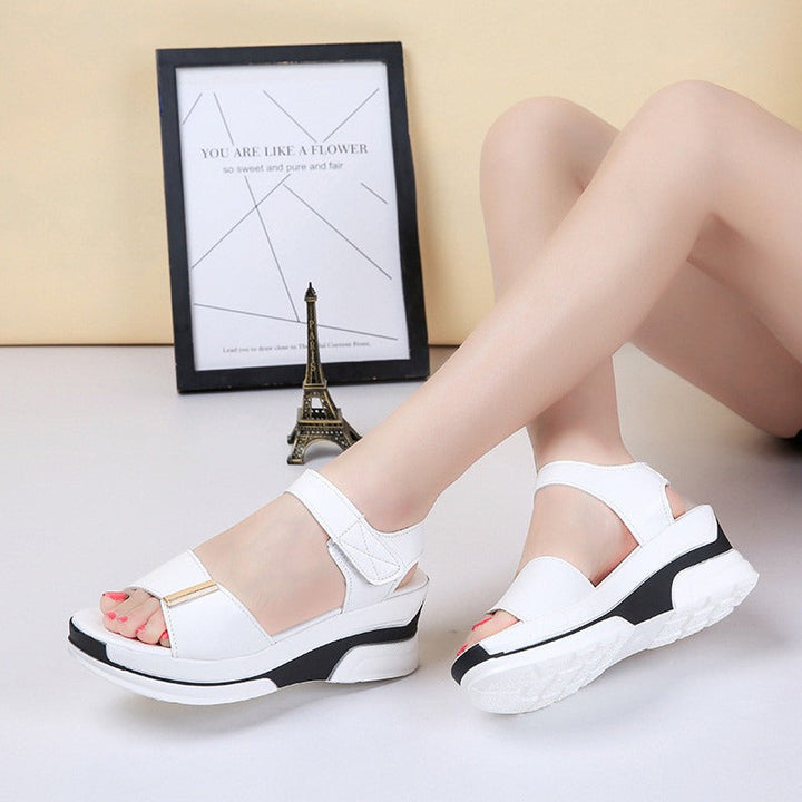 Minimalistische dames sandalen met klittenband - Eliane