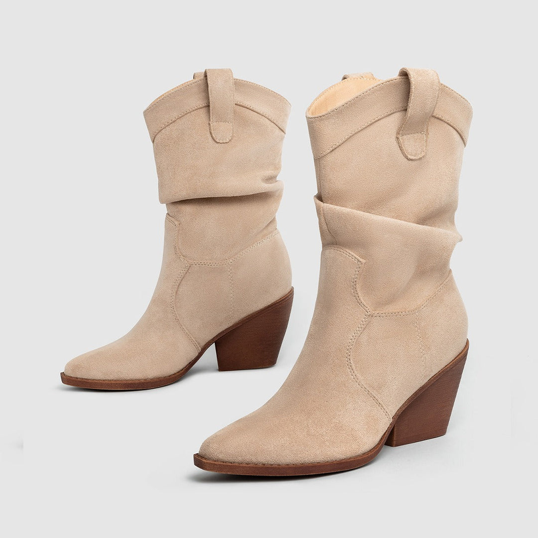 Dameslaarzen western stijl van synthetisch suède met middelhoge hakken - Liora