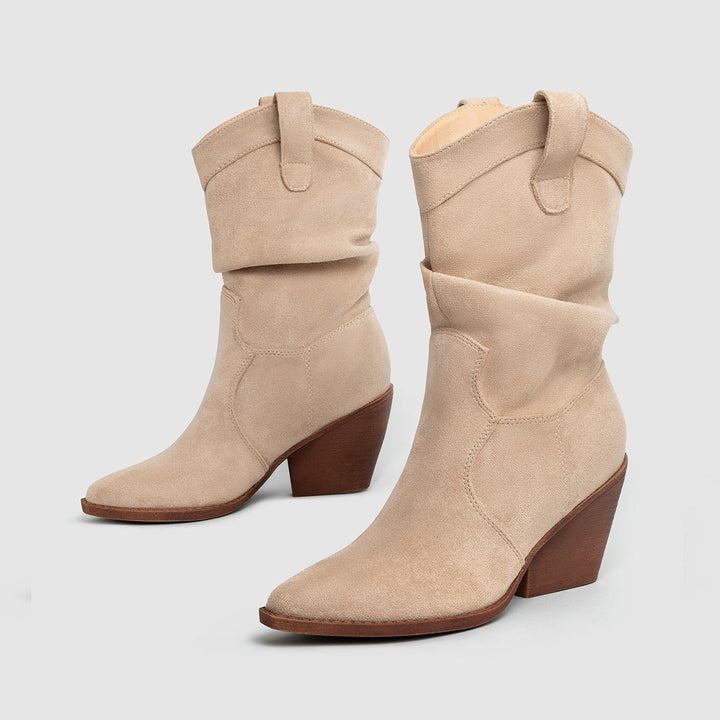 Dameslaarzen western stijl van synthetisch suède met middelhoge hakken - Liora