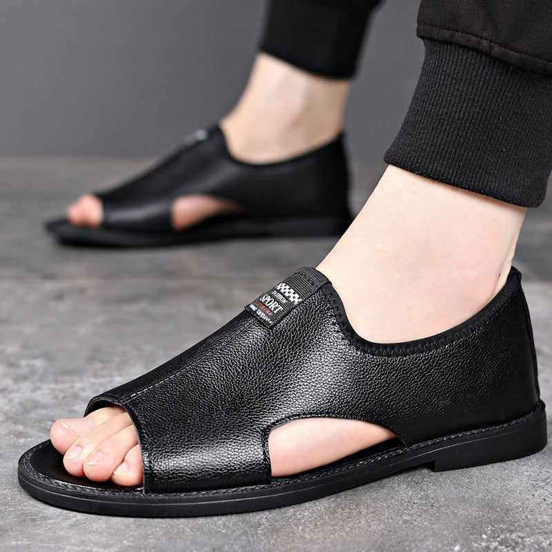 Heren sandalen van synthetisch leer met een gesloten ontwerp en ademend - Jacinto