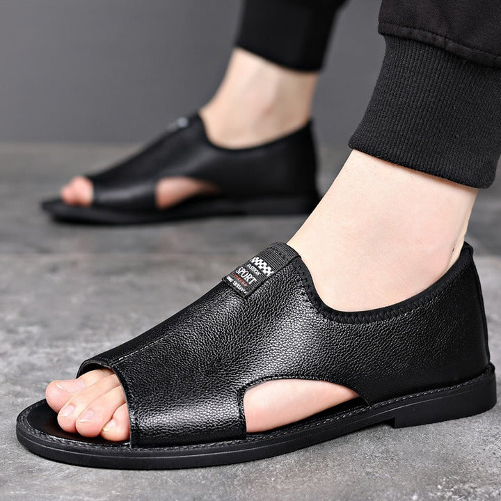Heren sandalen van synthetisch leer met een gesloten ontwerp en ademend - Jacinto