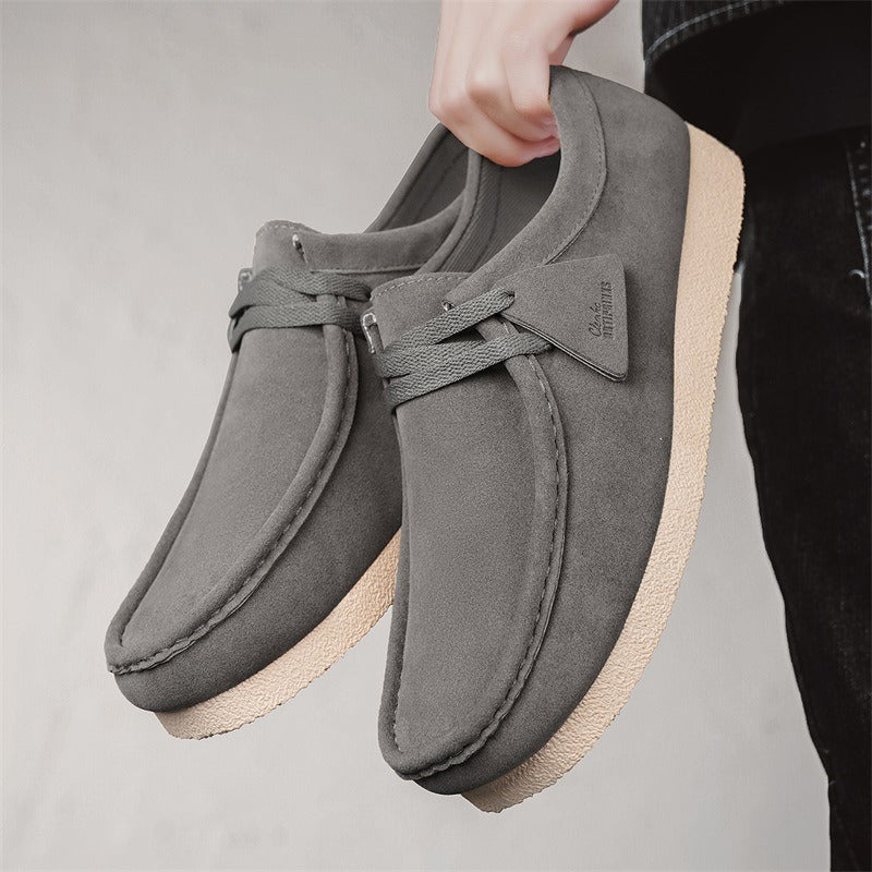 Herenschoenen suède met crêpezool mocassin stijl - Laurent