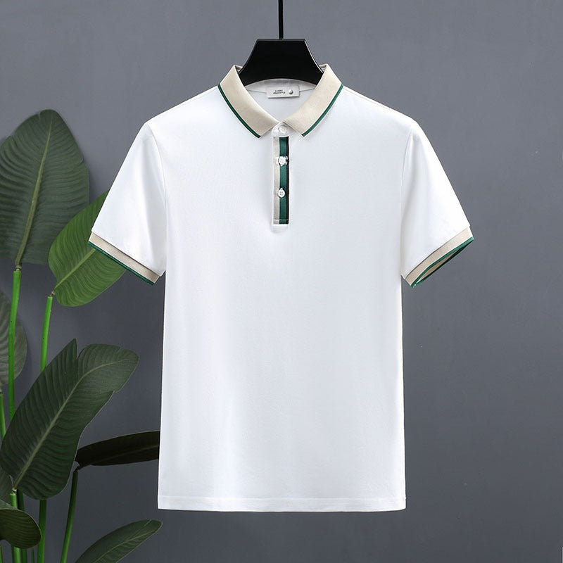 Katoenen contrastpolo voor heren klassieke stijl - Luis
