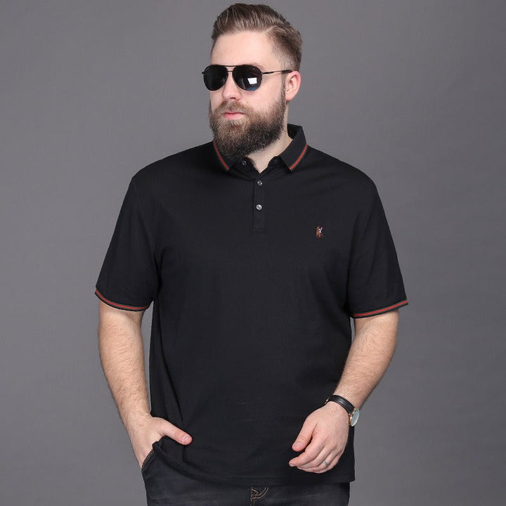 Klassiek katoenen piqué herenpoloshirt met contrasterende kraag - Henrik