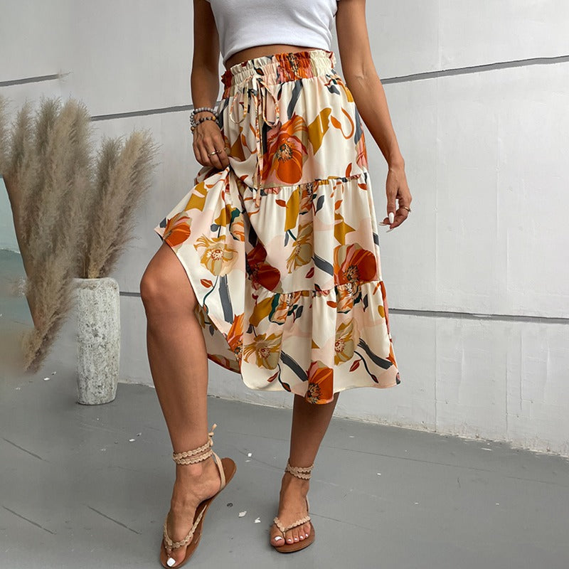 Uitlopende midirok met print - Amelise