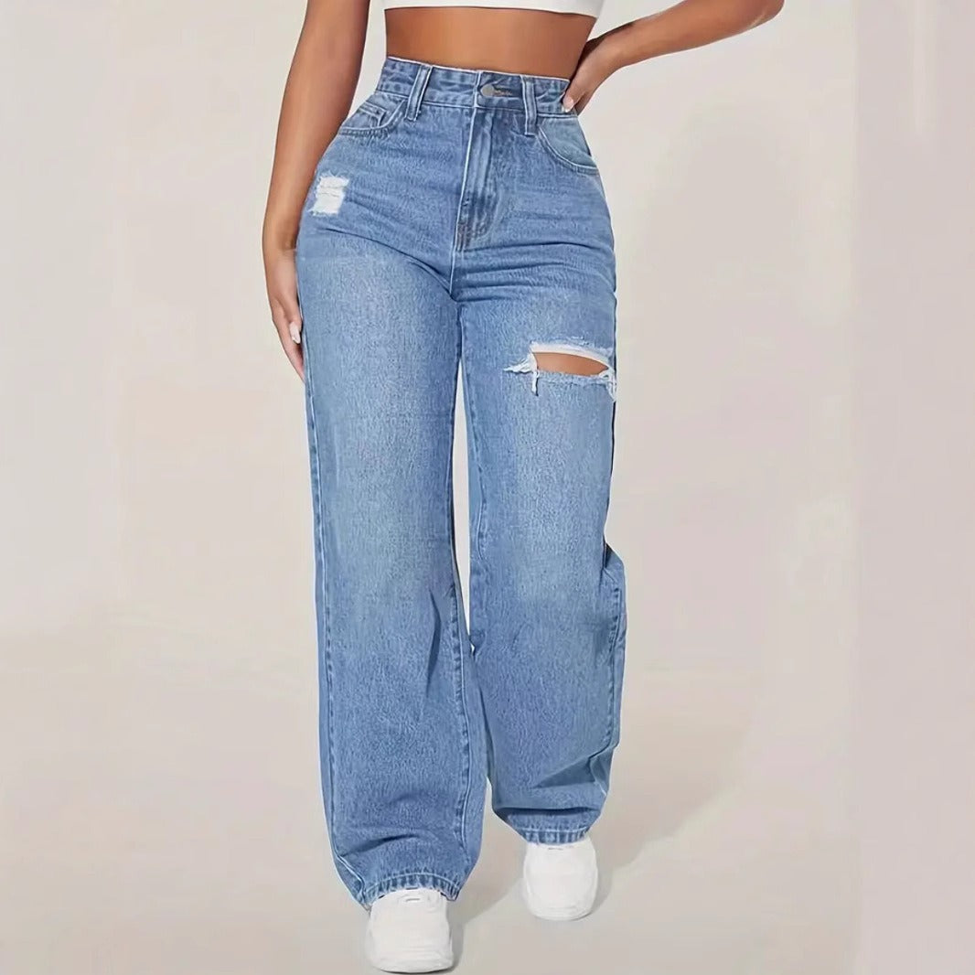 Rechte damesjeans met rips - Mailyn