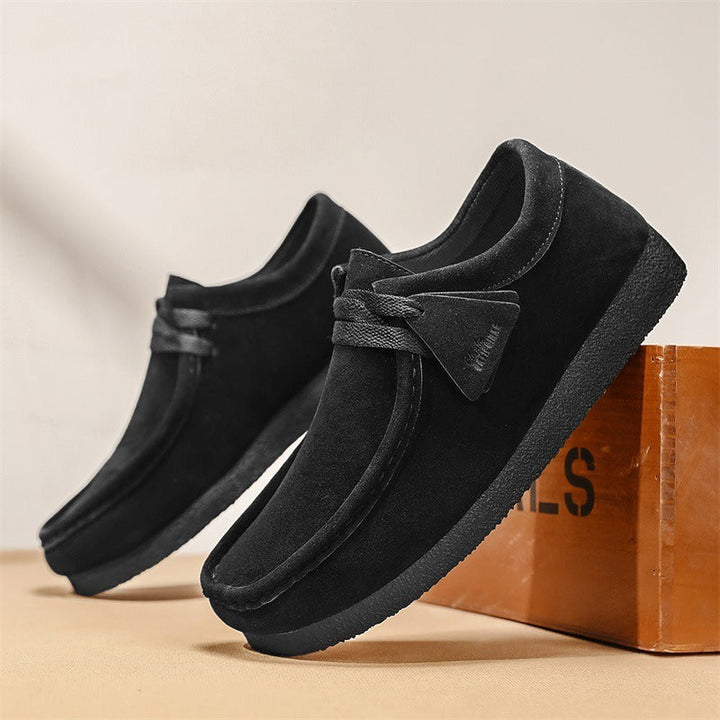 Herenschoenen suède met crêpezool mocassin stijl - Laurent