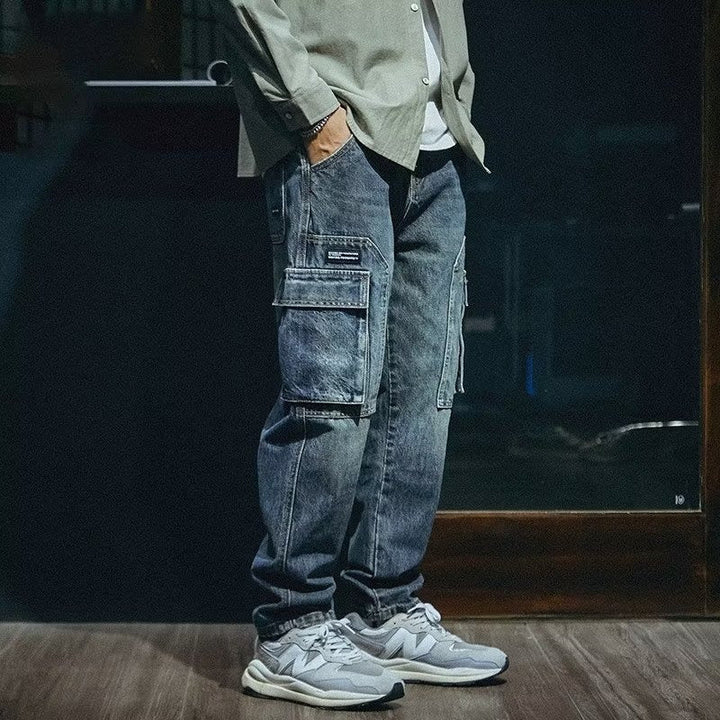 Heren denim cargobroek met steekzakken - Ricardo