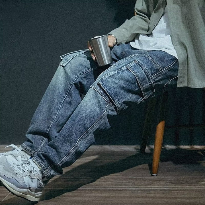 Heren denim cargobroek met steekzakken - Ricardo