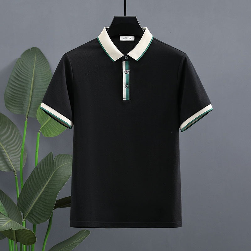 Katoenen contrastpolo voor heren klassieke stijl - Luis
