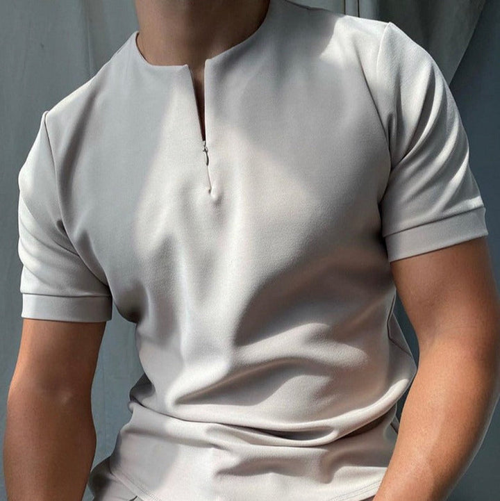 T-shirt met korte mouwen en ritssluiting - Elliot