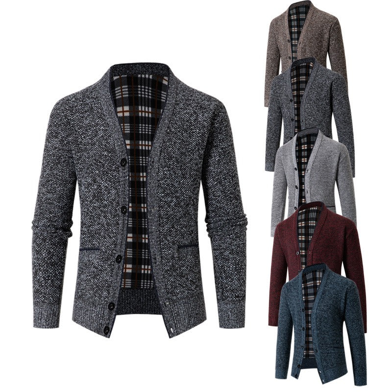 Gebreid herenvest met ruitmotief in casual stijl - Morten