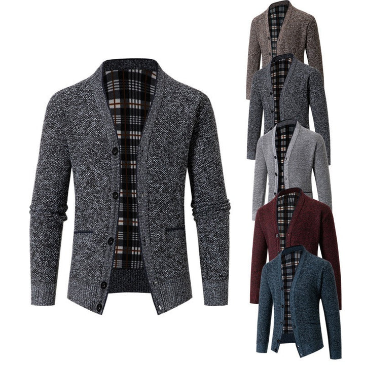Gebreid herenvest met ruitmotief in casual stijl - Morten