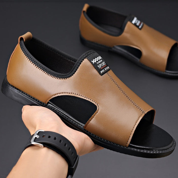 Heren sandalen van synthetisch leer met een gesloten ontwerp en ademend - Jacinto