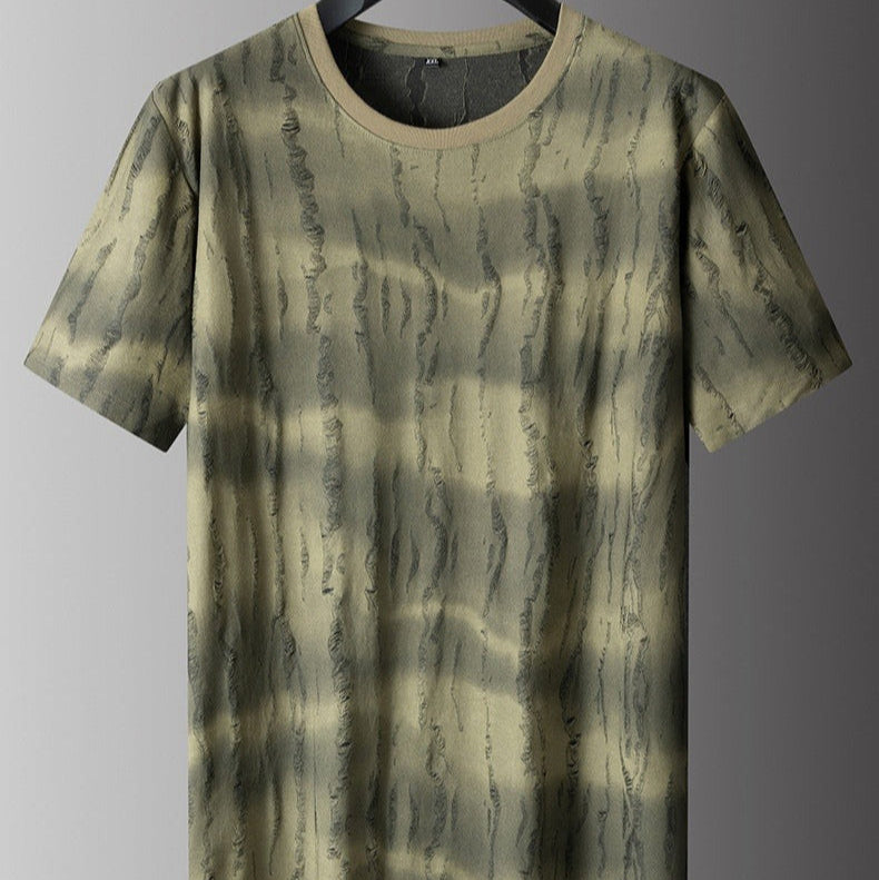 Heren-T-shirt met print en versleten effect - Gaspard