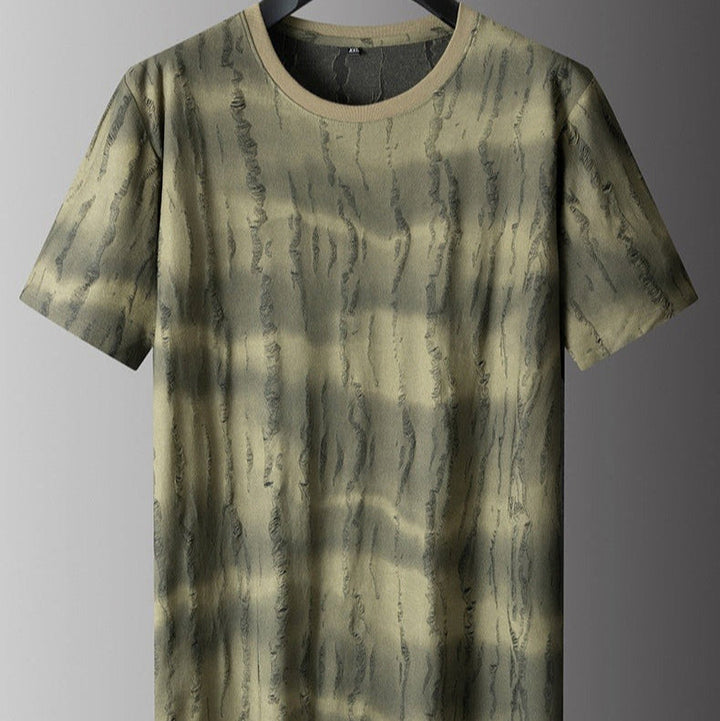 Heren-T-shirt met print en versleten effect - Gaspard