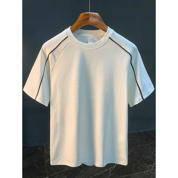 Katoenen heren-T-shirt met decoratieve stiksels in casual stijl - David