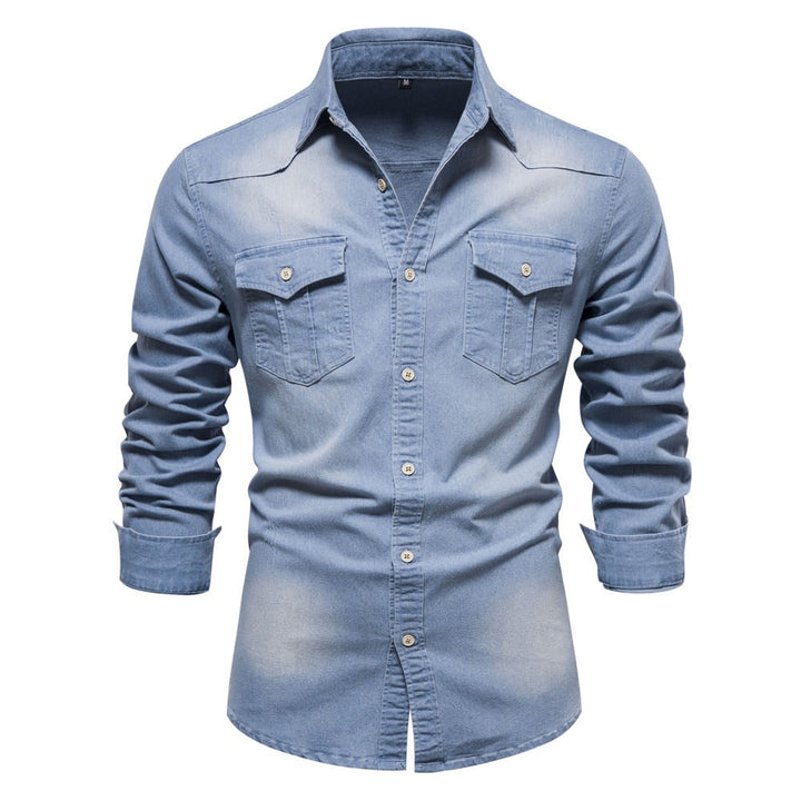 Denim overhemd met lange mouwen voor heren - Derek