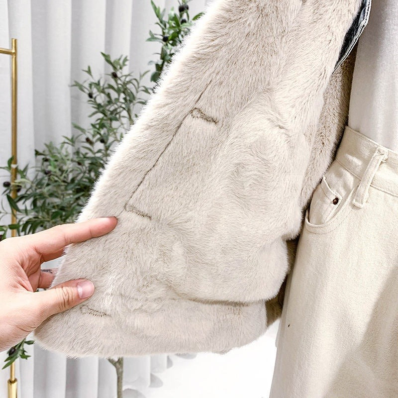 Damesjas van oversized denim met fleecevoering - Maelis