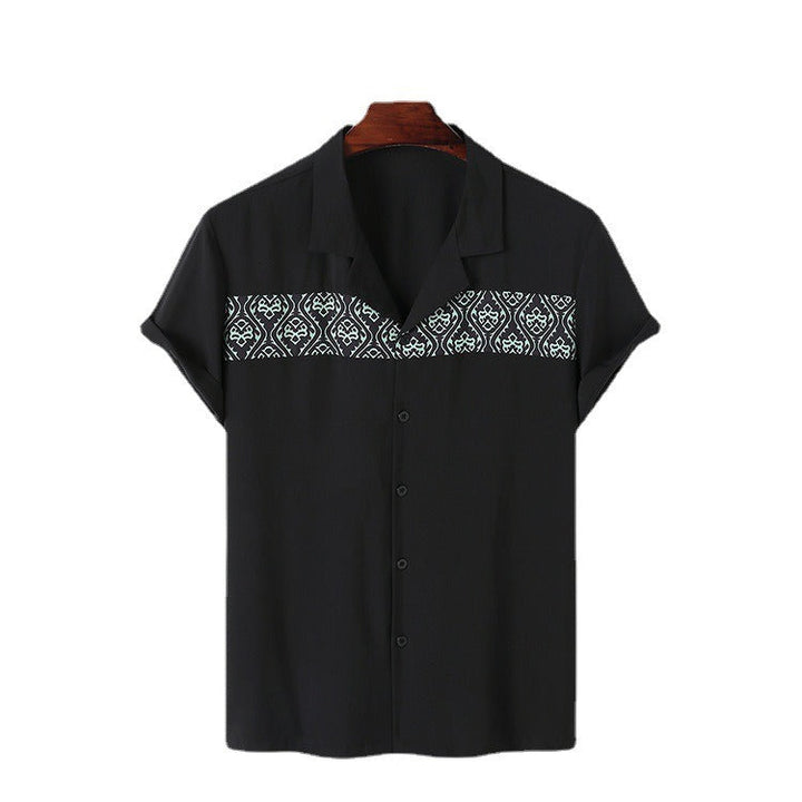Heren casual overhemd met korte mouwen en geometrisch borduursel - Sven