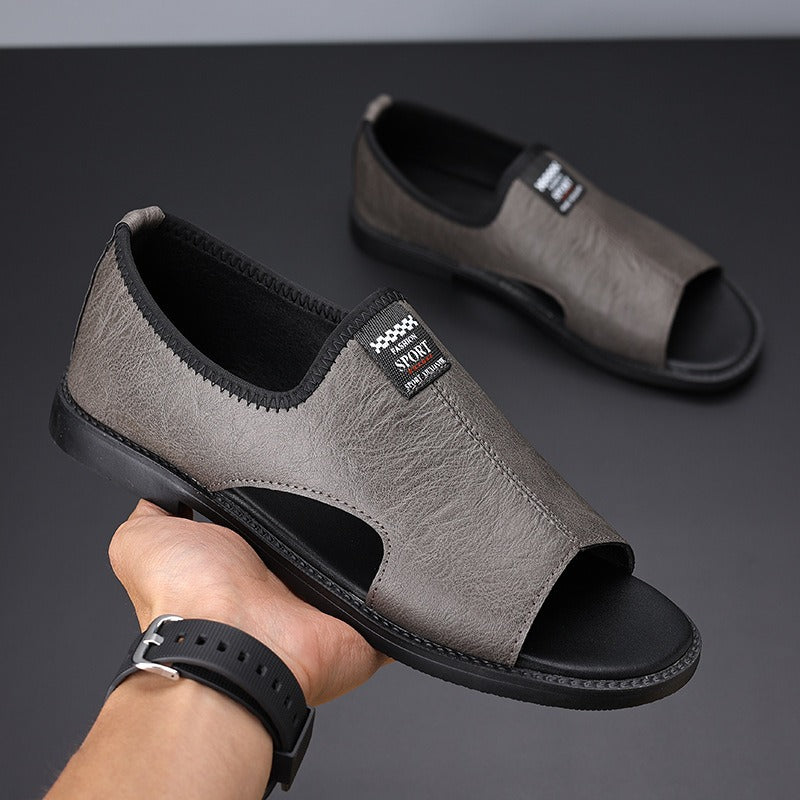 Heren sandalen van synthetisch leer met een gesloten ontwerp en ademend - Jacinto