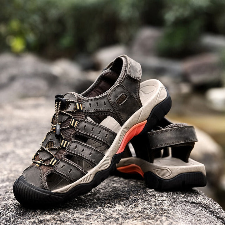 Orthopedische herensandalen outdoor multistripes met dempende zool sportief - Gaël