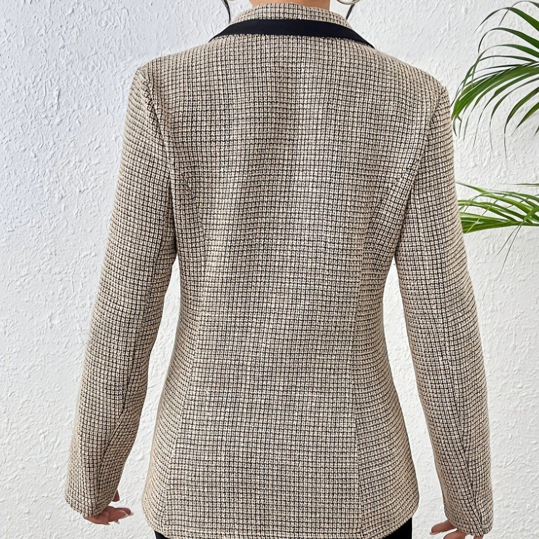Damescolbert tweed stof contrast revers elegante stijl - Noémie