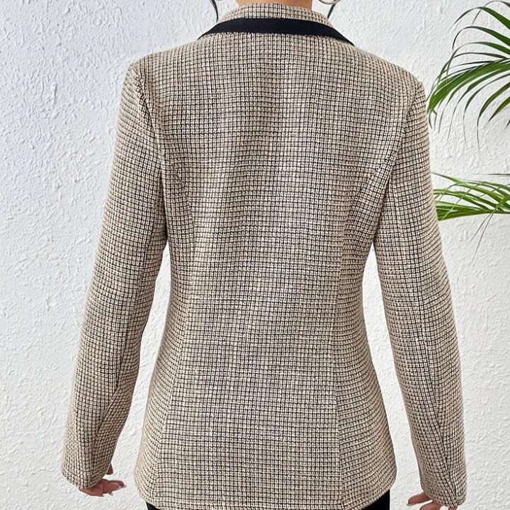 Damescolbert tweed stof contrast revers elegante stijl - Noémie
