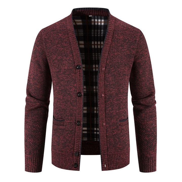 Gebreid herenvest met ruitmotief in casual stijl - Morten