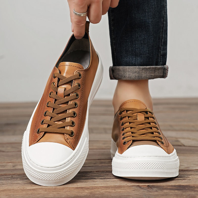Witte kunstleren herensportschoenen urban style - Yago
