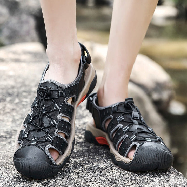 Orthopedische herensandalen outdoor multistripes met dempende zool sportief - Gaël