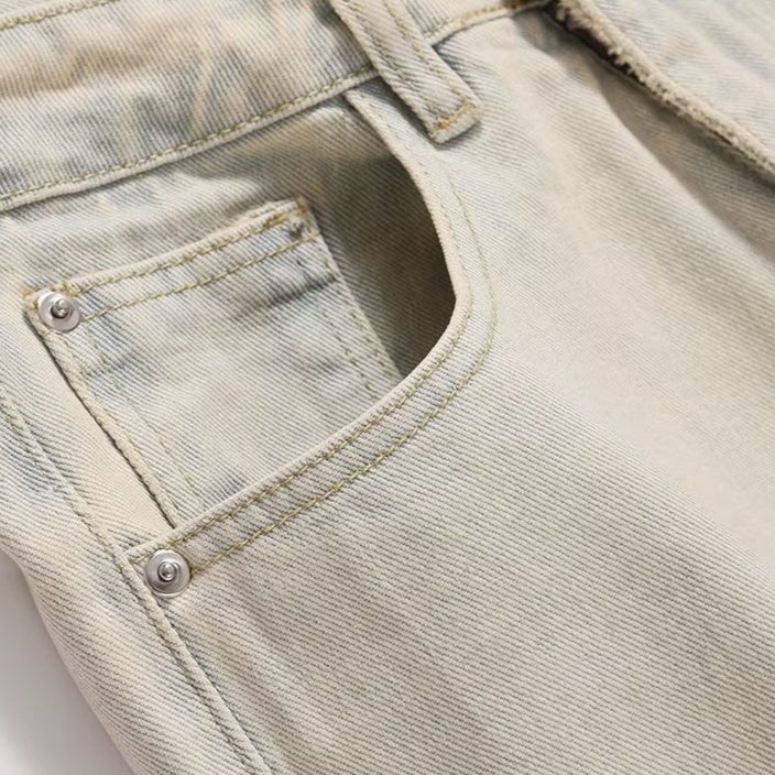 Recht gesneden jeans van gescheurd denim voor heren - Gael